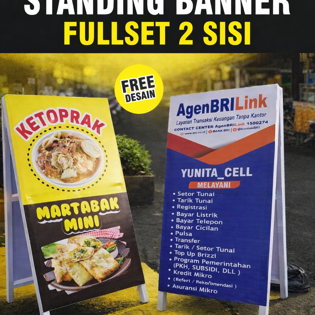 Standing banner - Stand banner / Standing banner lipat / Rangka Spanduk / Mmt