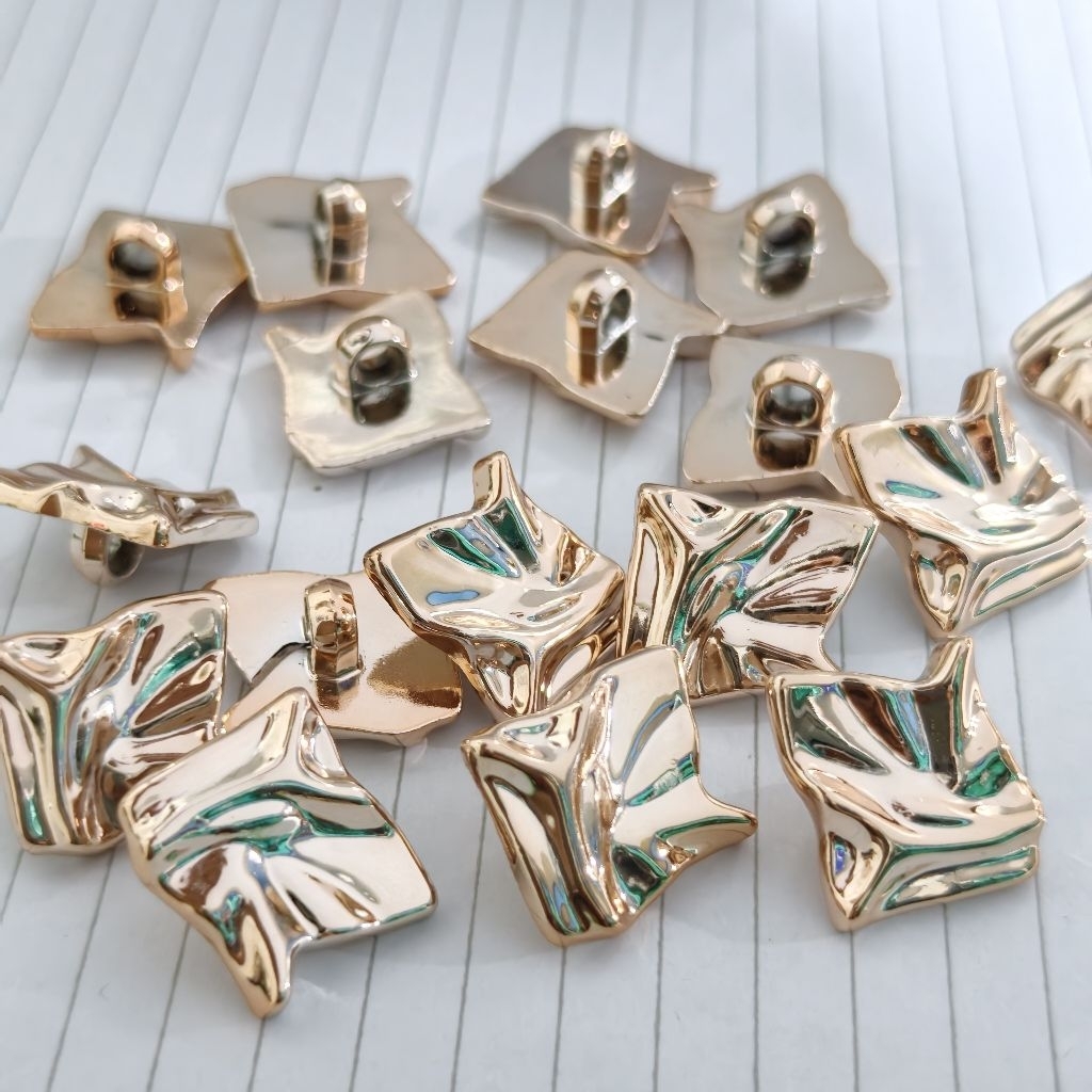 144 Kancing  Baju Jamur Kotak Gelombang UV 18 mm