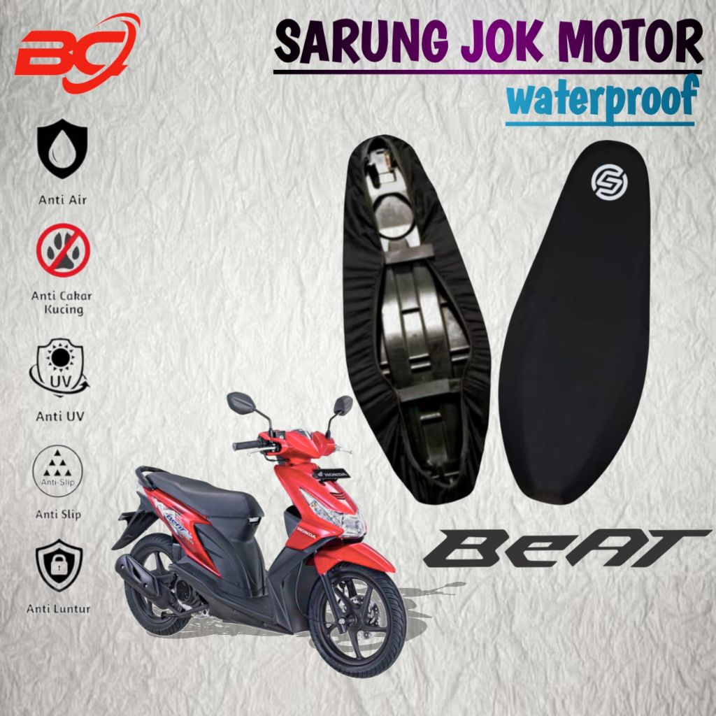sarung jok motor anti air HONDA BEAT,BEAT OLD,BEAT KARBU,cover jok motor anti slip,anti cakar kucing