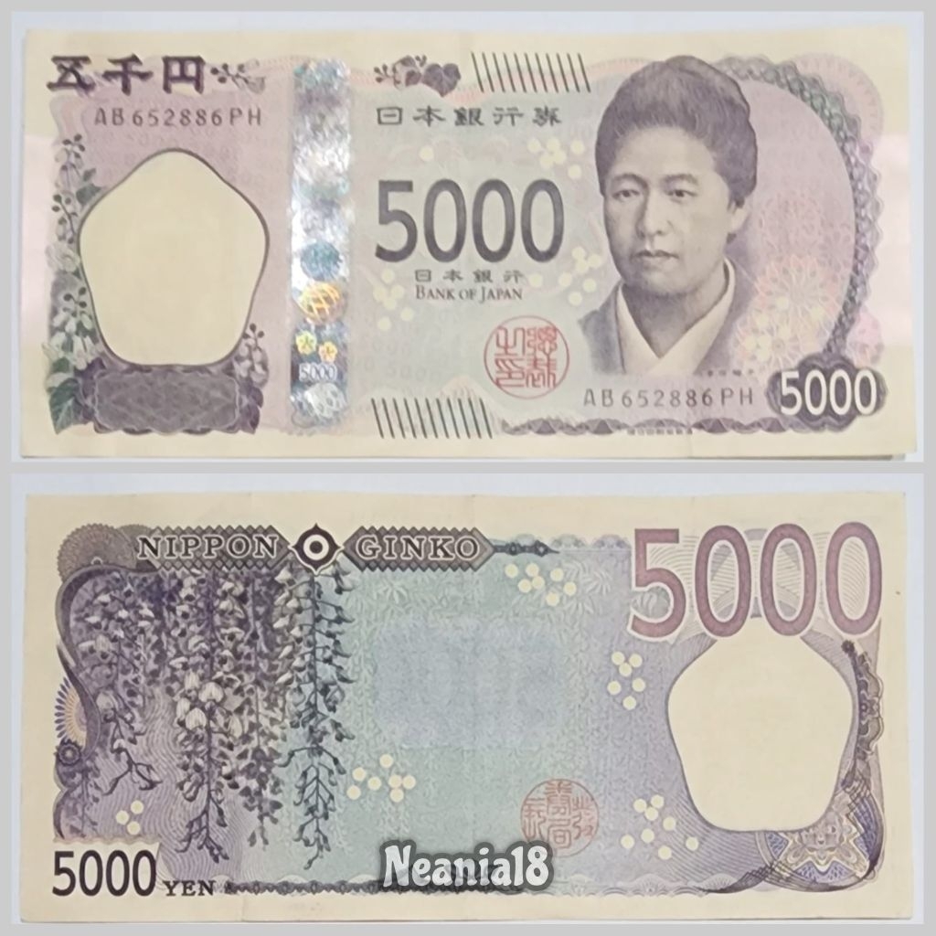 Koleksi Yen Jepang Pecahan 5000 Yen New Series