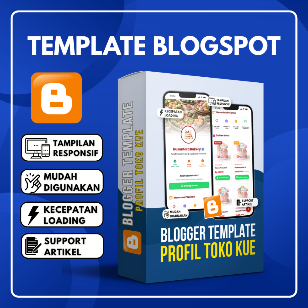 Template Blogspot Profil Toko Kue V1 | Mudah Digunakan Lengkap Dengan Panduan & Update