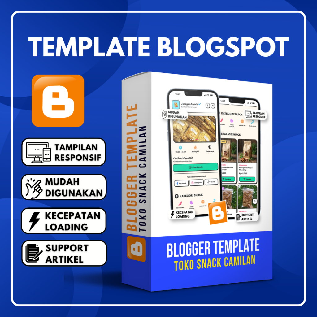 Template Blogspot Toko Snack Camilan V1 | Mudah Digunakan Lengkap Dengan Panduan & Update