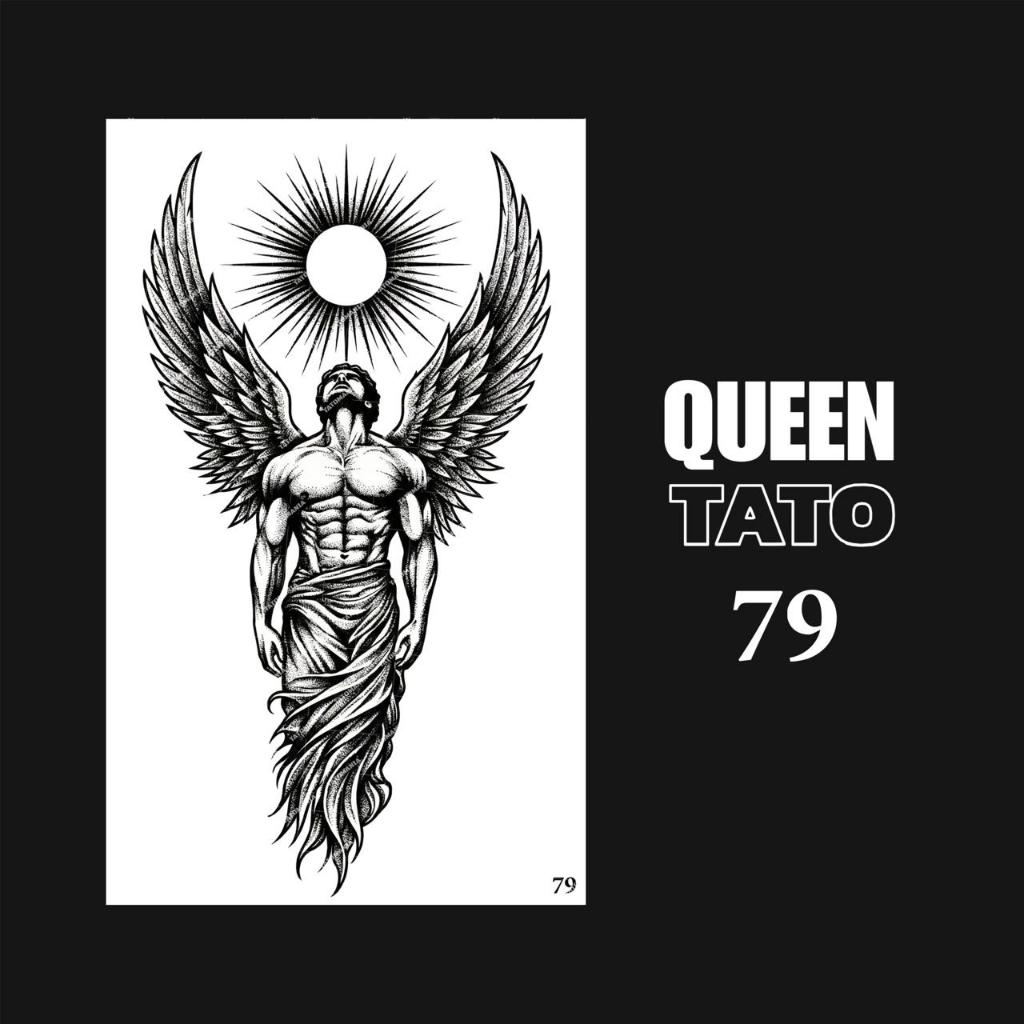 QueenTato - Stiker tato temporer semi permanen Motif Gambar 79