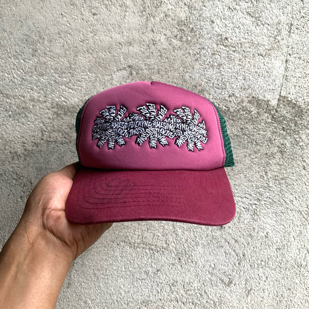 Fucking Awesome Three Spiral Trucker Hat