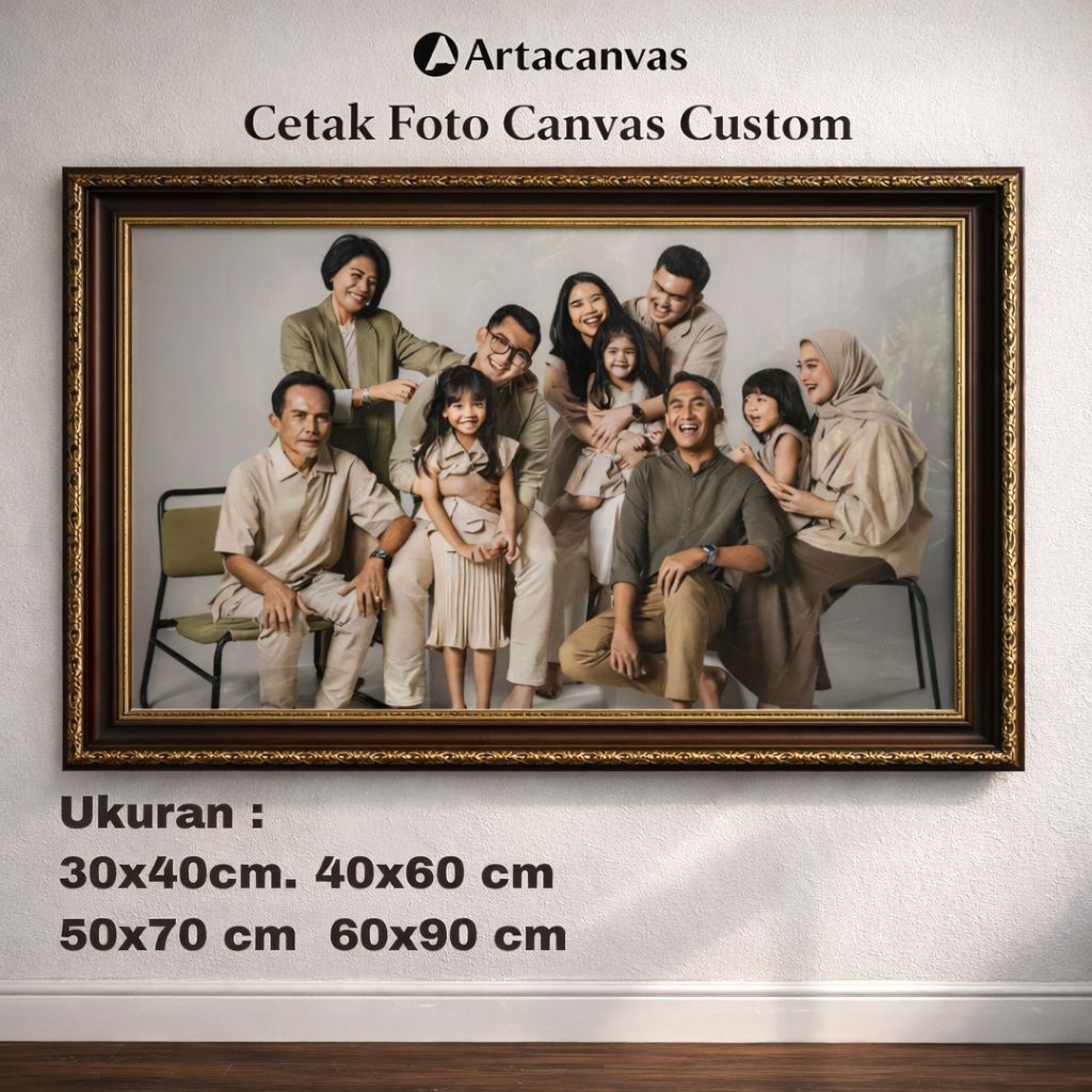 Cetak Foto Kanvas Custom || Cetak Foto Kanvas Frame Ukir || Cetak Foto Kanvas Artacanvas