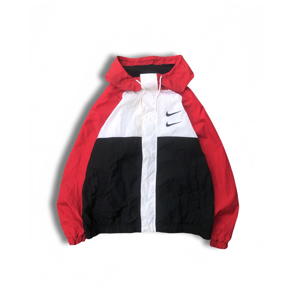 Jaket Parasut Windbreaker Nike Big Swoosh Big Logo Colorblock