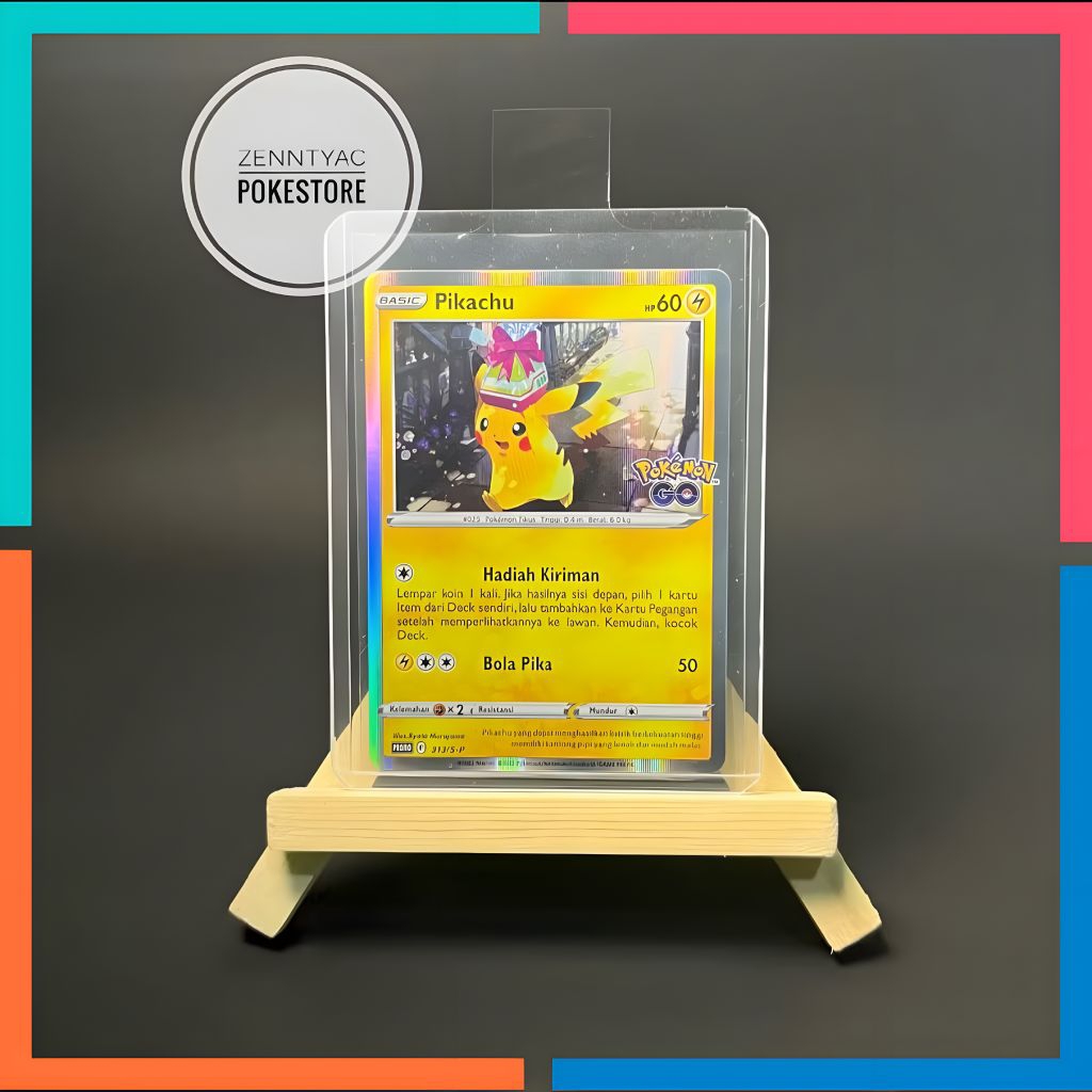 Pikachu Pokemon Go Promo 313/S-P Holo, Kartu Pokemon TCG Indonesia