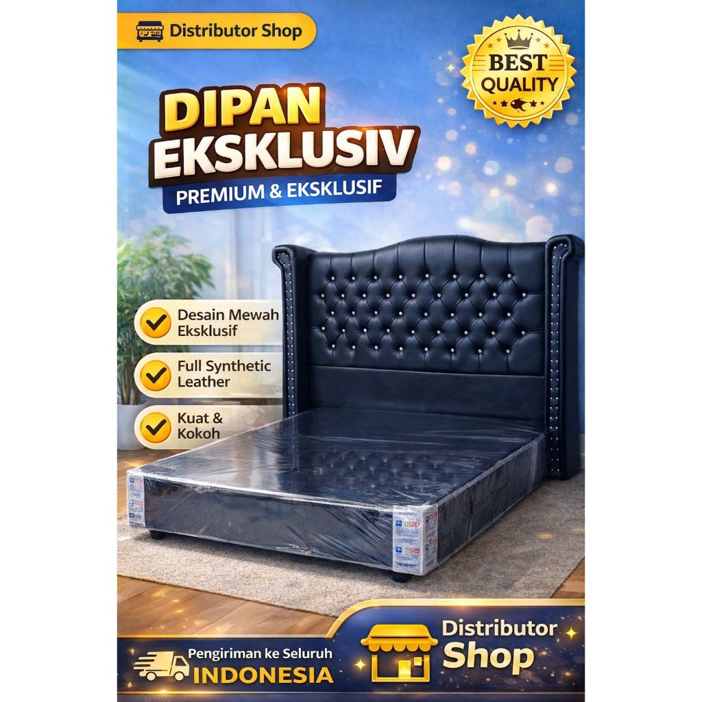 Dipan tempat tidur permata sandaran kasur mewah ukuran  160 180 - Dipan minimalis - Divan tempat tid