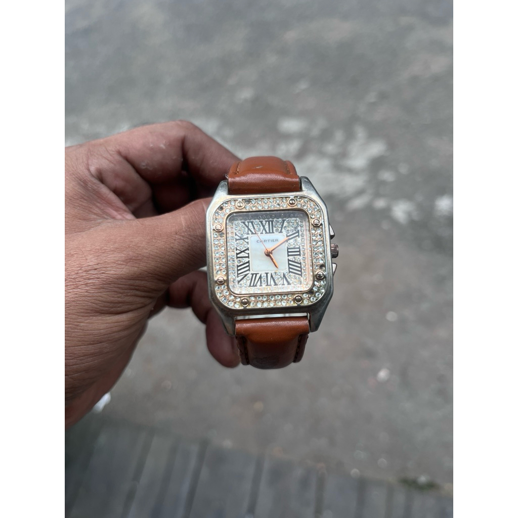 Jam Tangan Vintage Cartier Santos Style