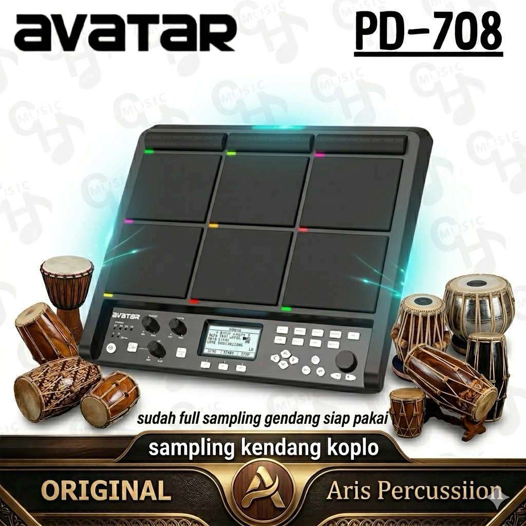 Drum Pad avatar pd708 percussion sampler pad pd 708 multipad original full sampling gendang dangdut 