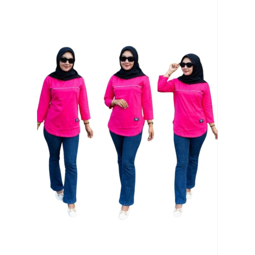 KAOS JUMBO KAOS OVAL LIST DEPAN KAOS WANITA PAKAIAN IWANITA > ATASAN > KAOS //KAOS ADEM WANITA KAOS 