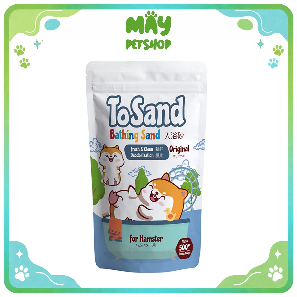 May Pet Shop Pasir Tosand (500gr) free 100gr Pasir Mandi Hamster Hamster Bathing Sand Original