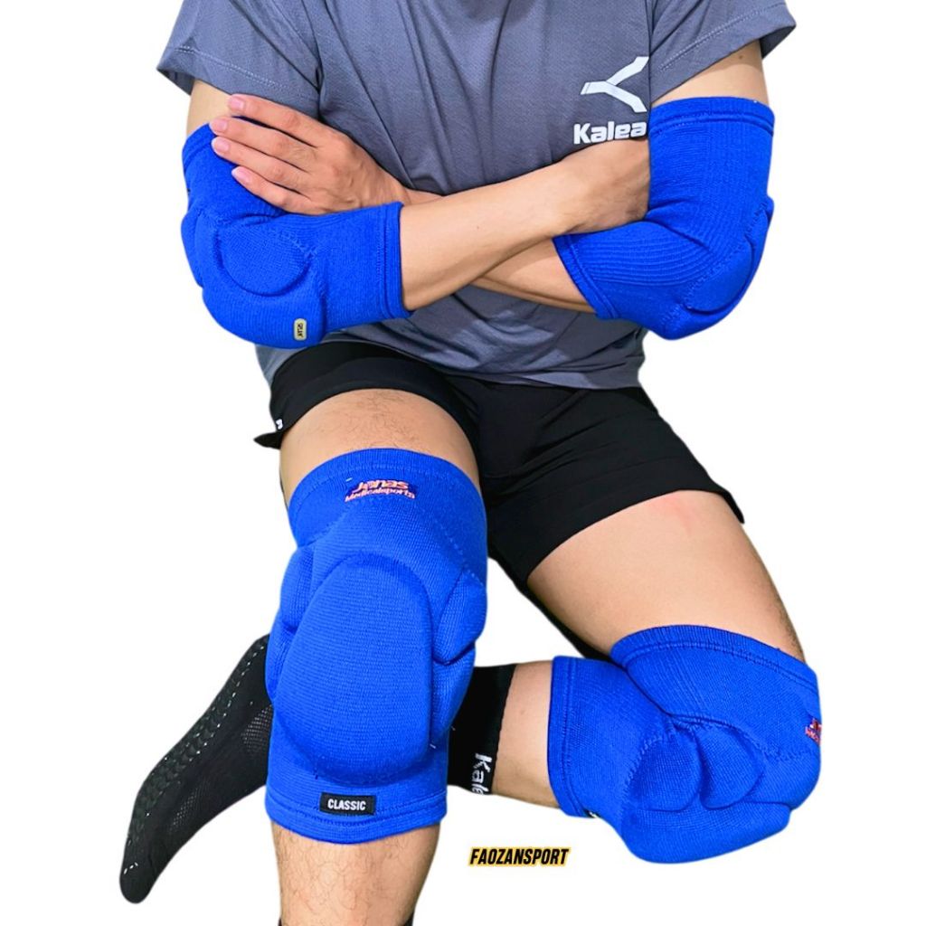 Pelindung Benturan Lutut dan Siku Kneepad Futsal Jonas Classic V2 Elbowpad Jonas Pro Touch Merah Bir