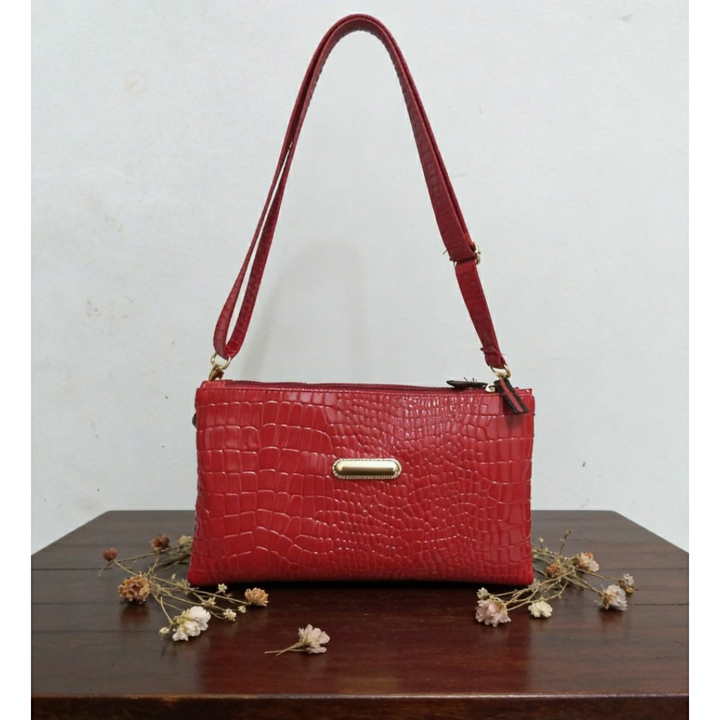 dompet tas wanita slingbag kulit buaya