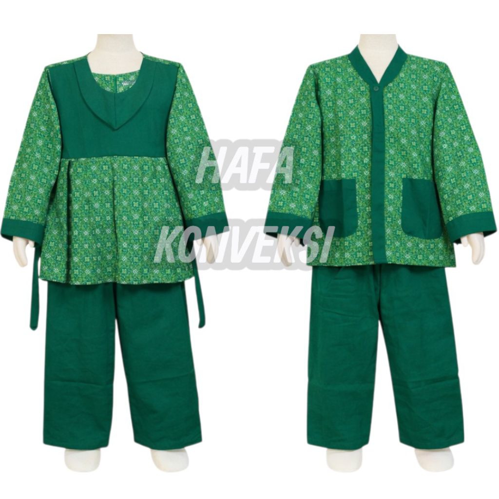 Seragam Muslim Anak Tk / Baju Muslim Bebidol TK Batik Warna Hijau