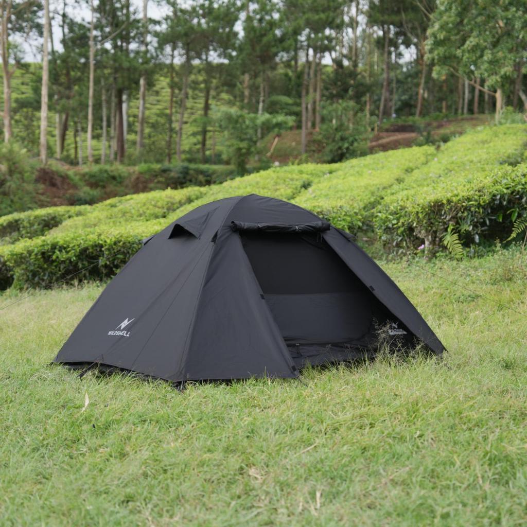 TENDA CAMPING FAMILY KAPASITAS 2 ORANG NAVAGEO 2 ALUMUNIUM ALLOY PU 3000MM WATERPROF DOUBLE LAYER FR