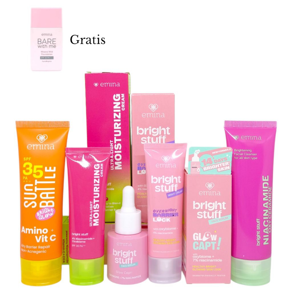 Paket Skincare Emina Bright Stuff 5 in 1/Paket Skincare Remaja