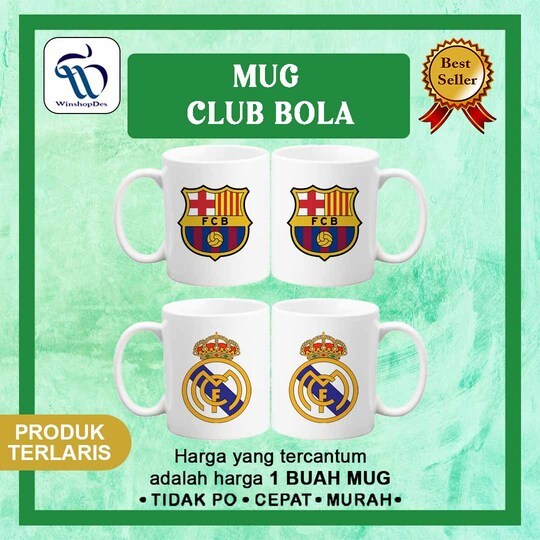 MUG CLUB BOLA / MUG CUSTOM CLUB BOLA / GELAS CUSTOM / MUG DESAIN LUCU