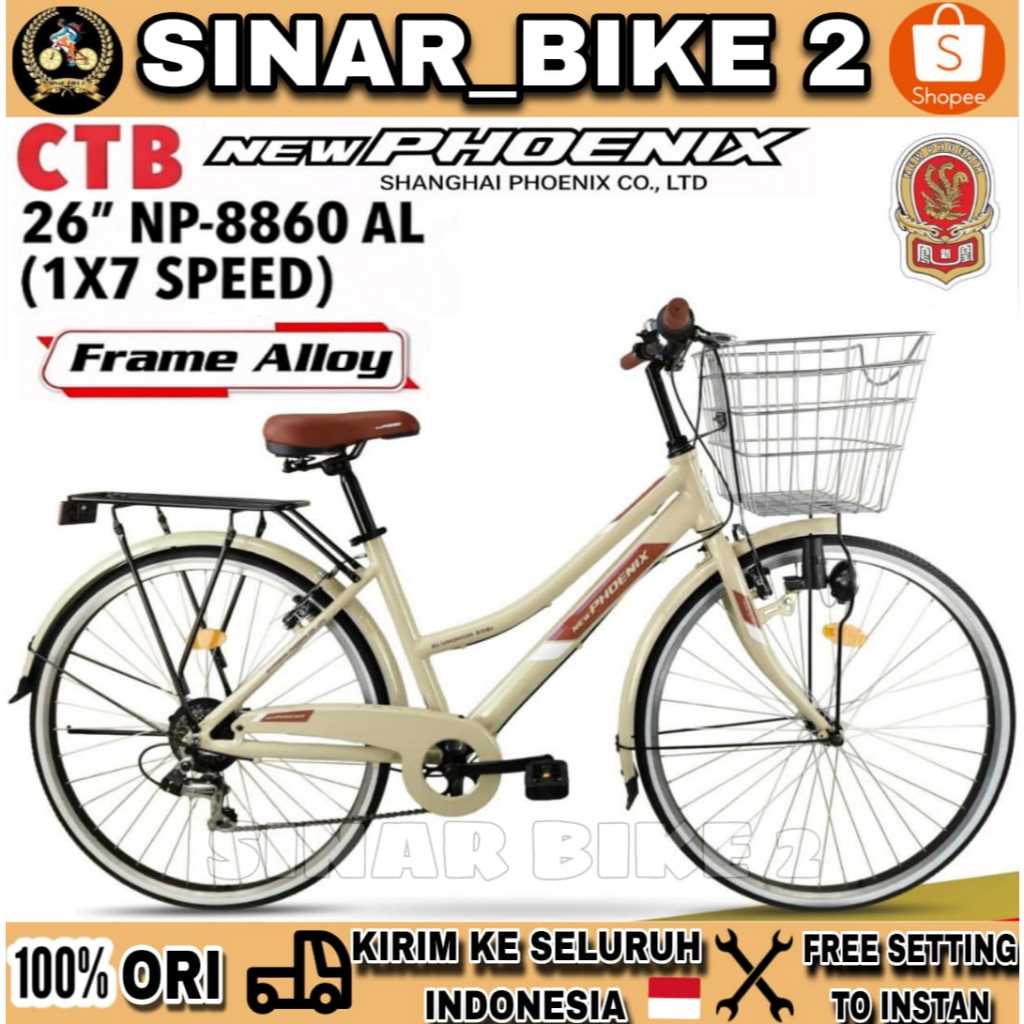 Sepeda Keranjang Dewasa Phoenix NP-8860 // NP-8860 AT // NP 8860 NEW Ukuran 26 Inch 7 Speed Shimano 