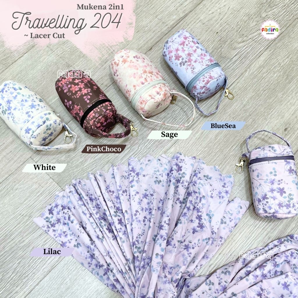 Mukena Travelling Motif/Mukena Parasut Korea/Mukena Travel/Mukena pouch/Mukena Parasut