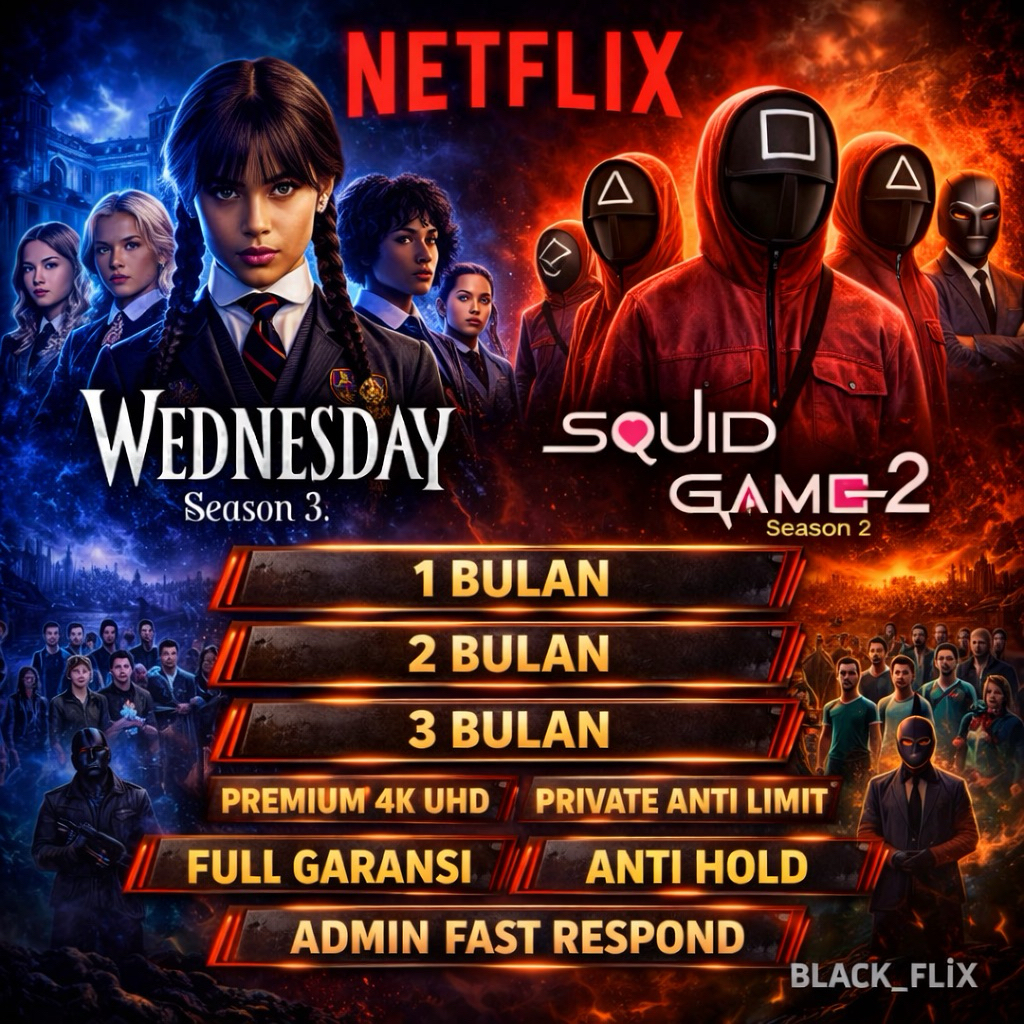 NETFLIX PRIVATE ONLY RESMI PREMIUM 1-3 BULAN KUALITAS 4K UHD BERGARANSI LEGAL AND NO FAKE