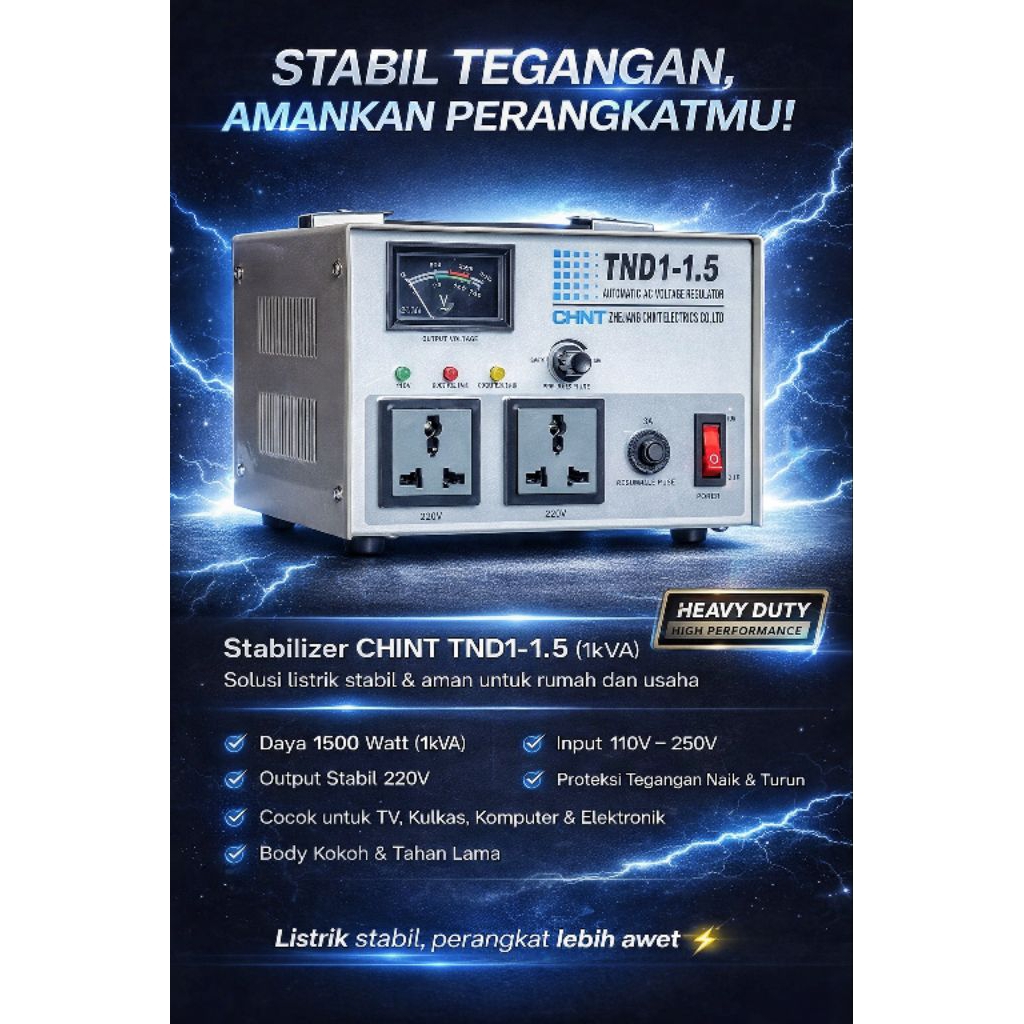 stabilizer tegangan listrik CHINT (CHNT) 1500 watt