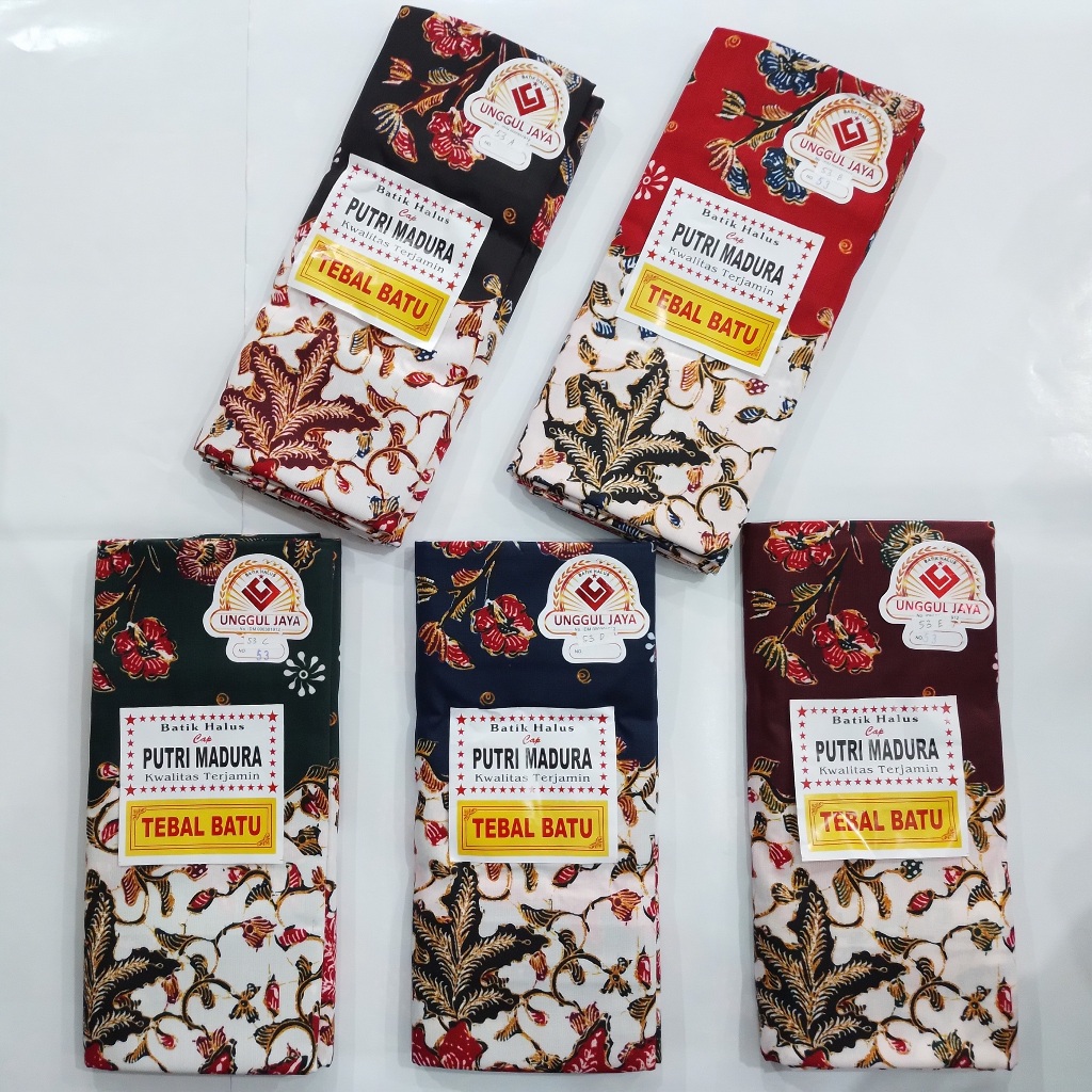 Sarung Wanita Putri Madura Cak & Ning Unggul Jaya Batik Dewasa Sarung Cewek Santriwati Warna Putih