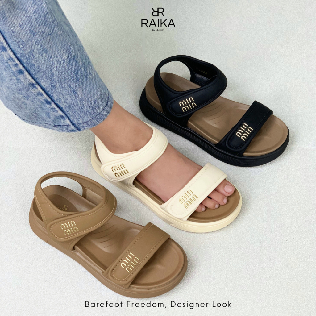 RAIKA - Sandal Platform Wanita Bahan Karet Sandal Wanita Slingback Premium Import