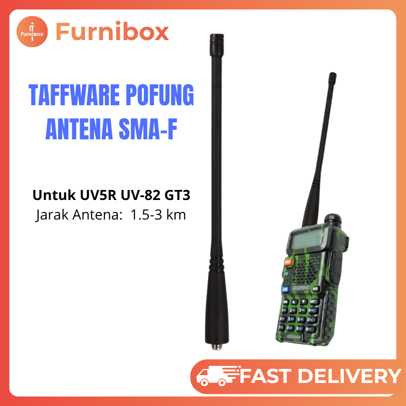 Antena HT Walkie Talkie Pofung Antena SMA-F Penguat Sinyal Jernih Jangkauan Outdoor