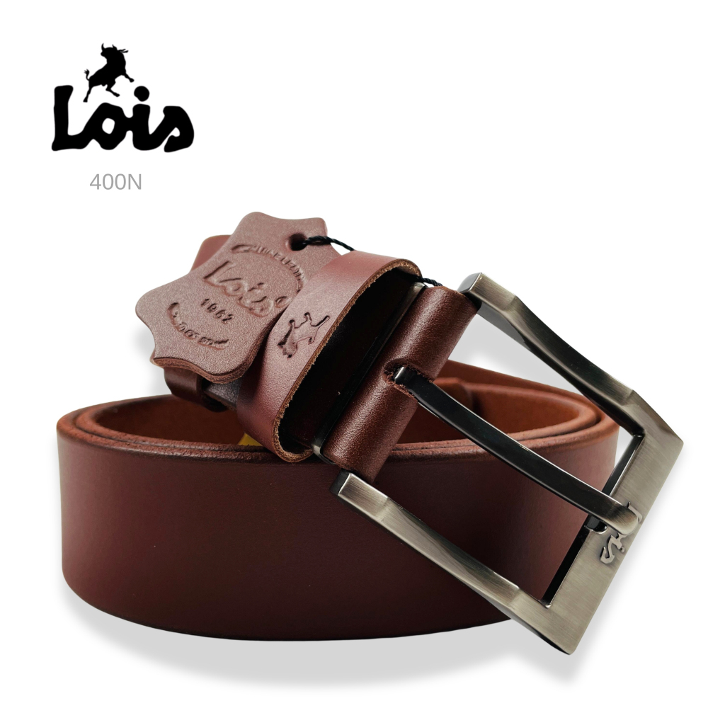 LOIS Tali Pinggang/Belt Kulit Tusuk Pria Original 400N