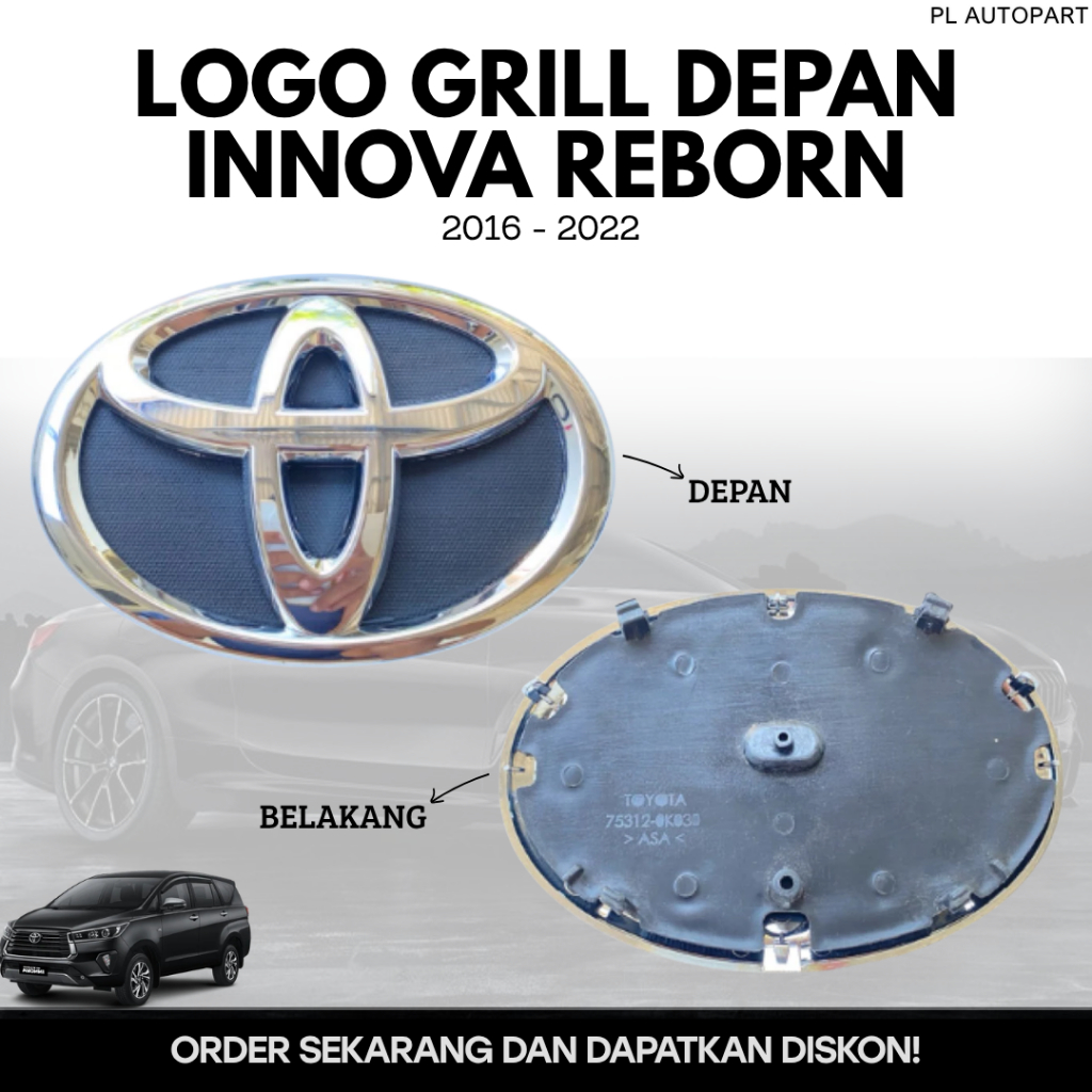 LOGO GRILL DEPAN INNOVA REBORN 2016 - 2022