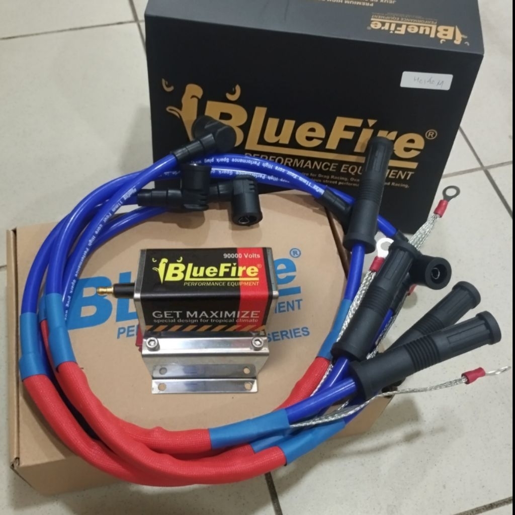 Paket Koil Coil Bluefire Plus Kabel Busi Bluefire Grounding 4 Core Suzuki Jimny Katana Vitara Escudo