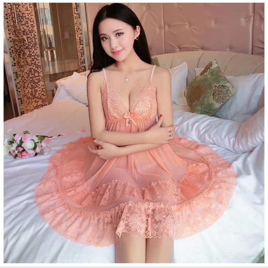 Baju tidur Wanita Dress+cd Jaring2 transparan stretch (1166)