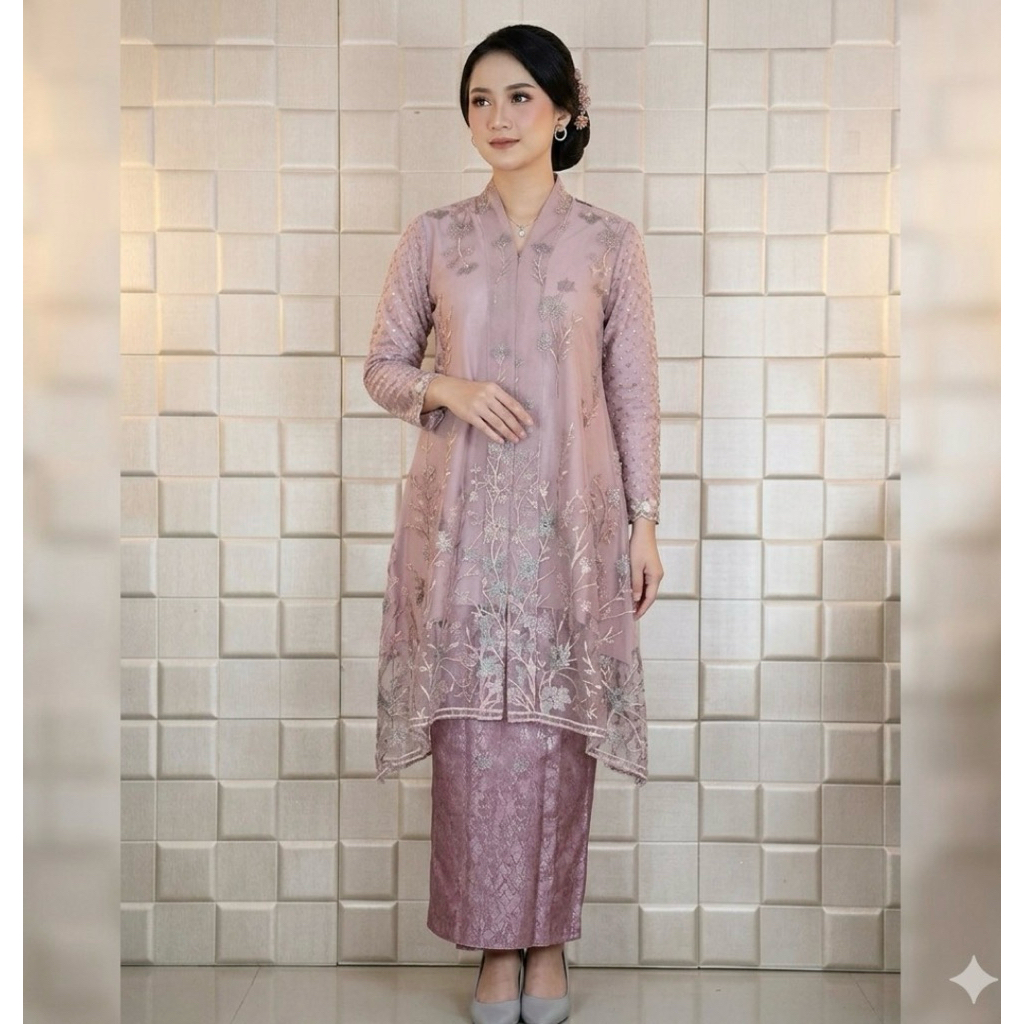 Bisa Cod Kartini Bunga Gerden - Kebaya kartini Bunga Garden - Set Kebaya Floy kartini V - Kebaya Wis