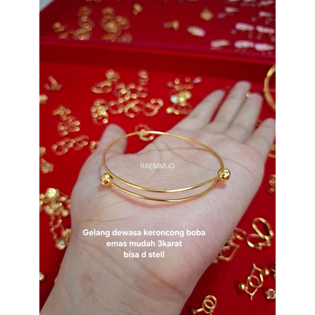 gelang kroncong dewasa emas mudah 3karat (2gr