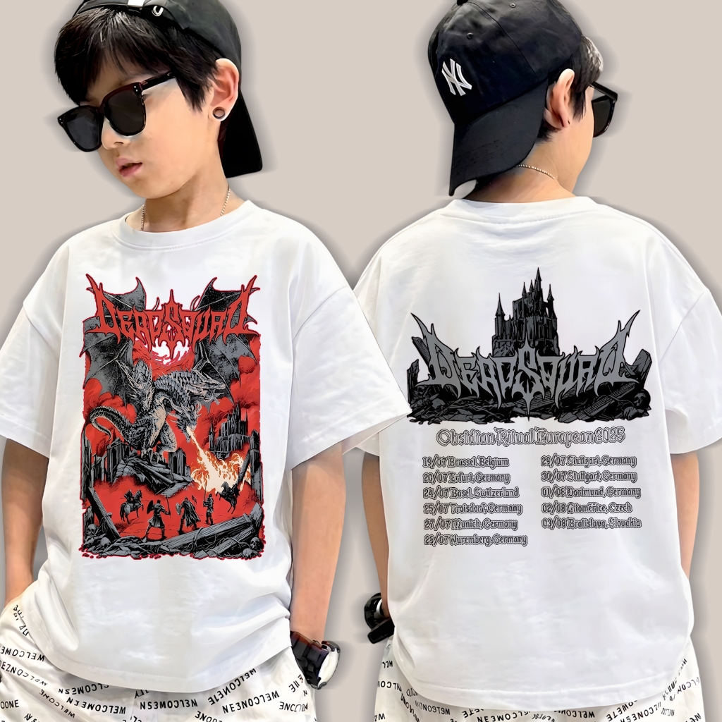 Baju  Anak Laki Laki Atasan Distro Motif (DEAD SQUAD NAGA) "Anak Cowok Keren Usia 1 - 12 Tahun