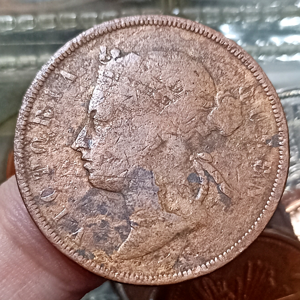 Koin Kuno Straits Settlements (British Malaysia) 1 Cent - Victoria Tahun 1874