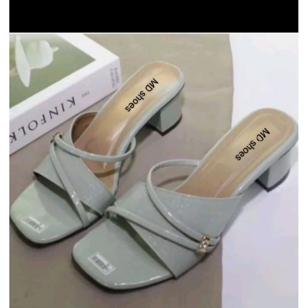 SANDAL SELOP HEELS WANITA HAK 5 CM TERBARU