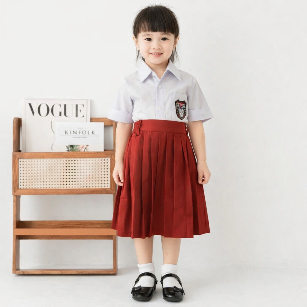 Rok Pendek Sekolah SD Perempuan Seragam Sekolah SD Rok Pendek Rempel Lipit Tioti