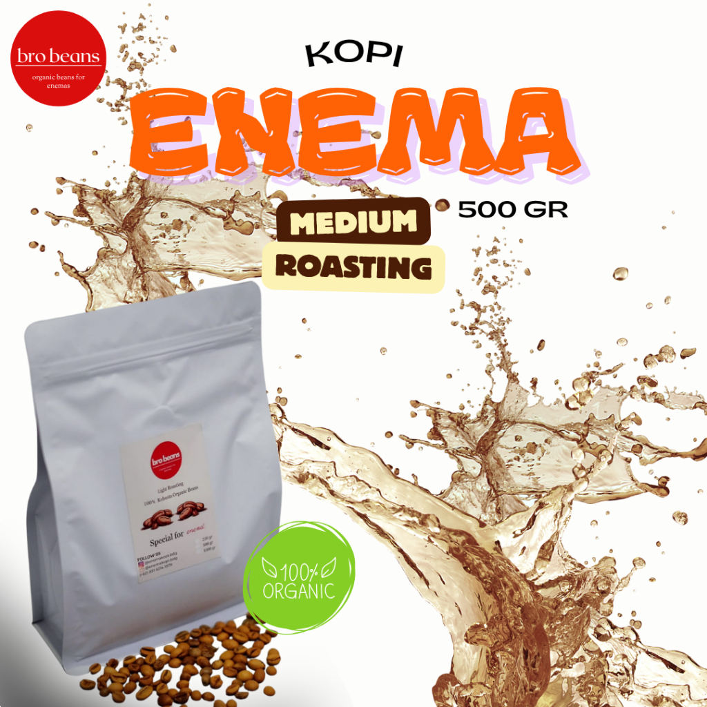 KOPI ENEMA ORGANIK MEDIUM ROASTING 500 GR || KOPI ENEMA BERSERTIFIKAT || ENEMA KOPI