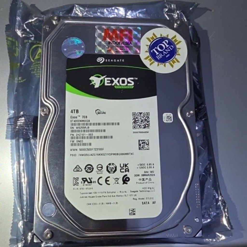 SEAGATE EXOS 4TB 3.5" SATA HDD MFI