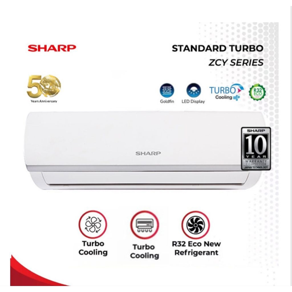 (Khusus Wilayah Kota Palembang)AC Standard Sharp 1 PK AH-A9ZCY,Ac 1pk Sharp AHA9ZCY, AC Sharp 1pk, S