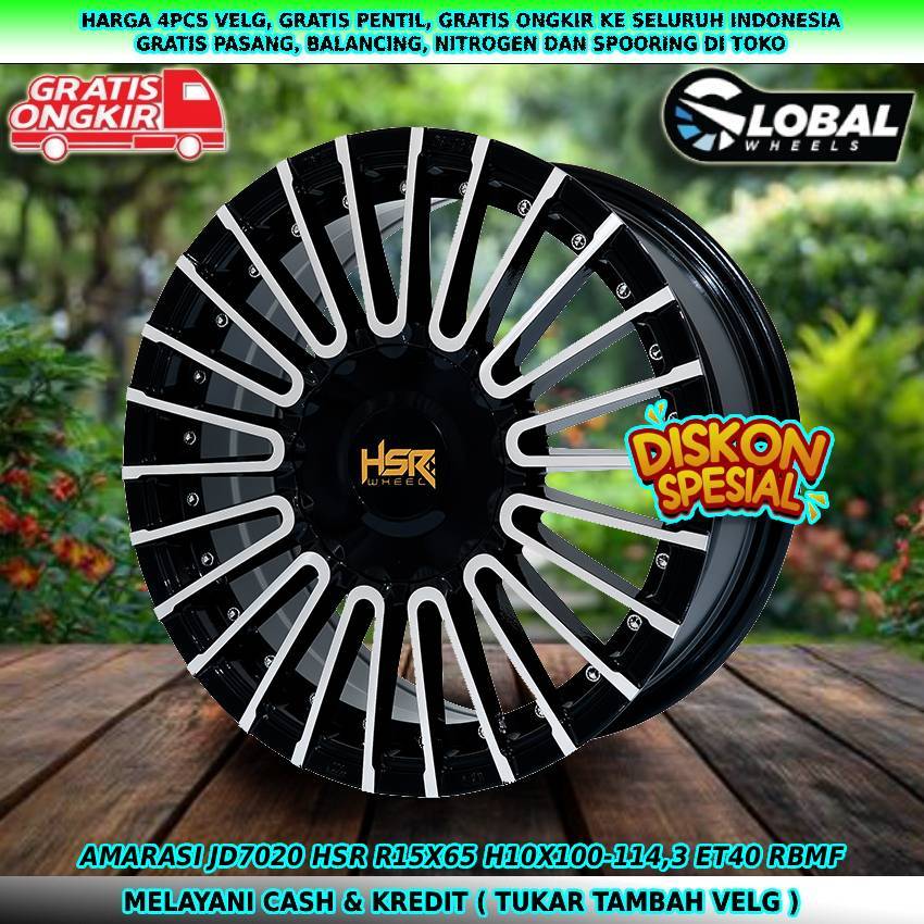 Velg racing hsr R15 untuk mobil new avanza|new xenia| Innova| Rush| dll velg hsr amarasi R15