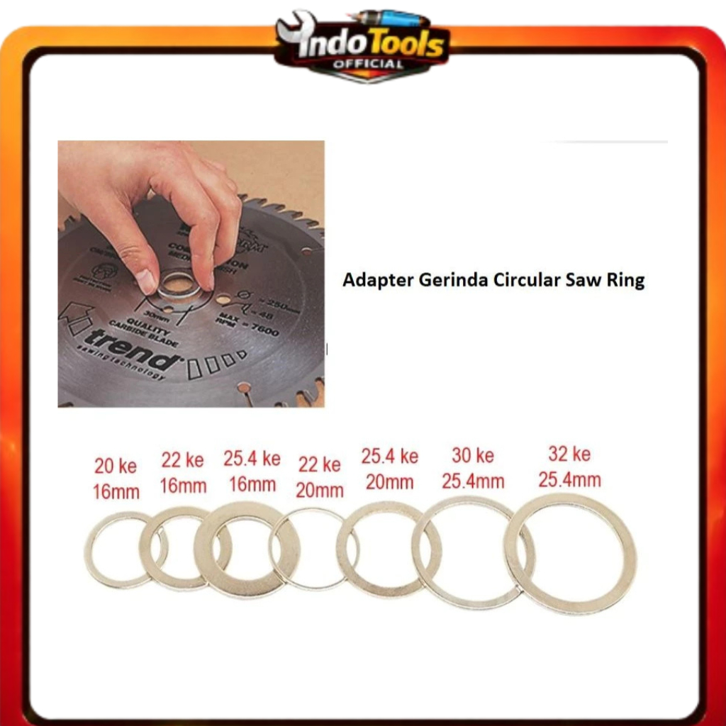 Ring Gerinda 16mm ke 20mm 22.2mm Adapter Reducer Arbor Mata Gerinda Batu Potong Universal