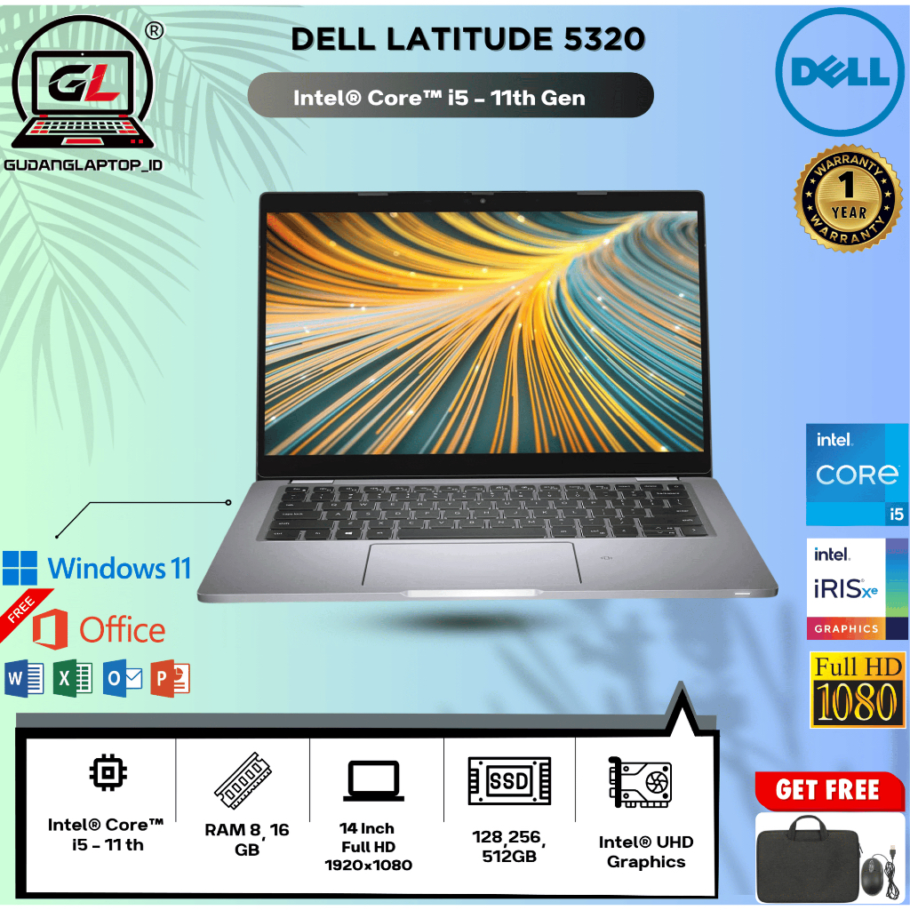 Laptop Dell Latitude 5320 – i5 Gen 11 – 16GB/256GB – Laptop Coding & Laptop Kantoran - MURAH MULUS B