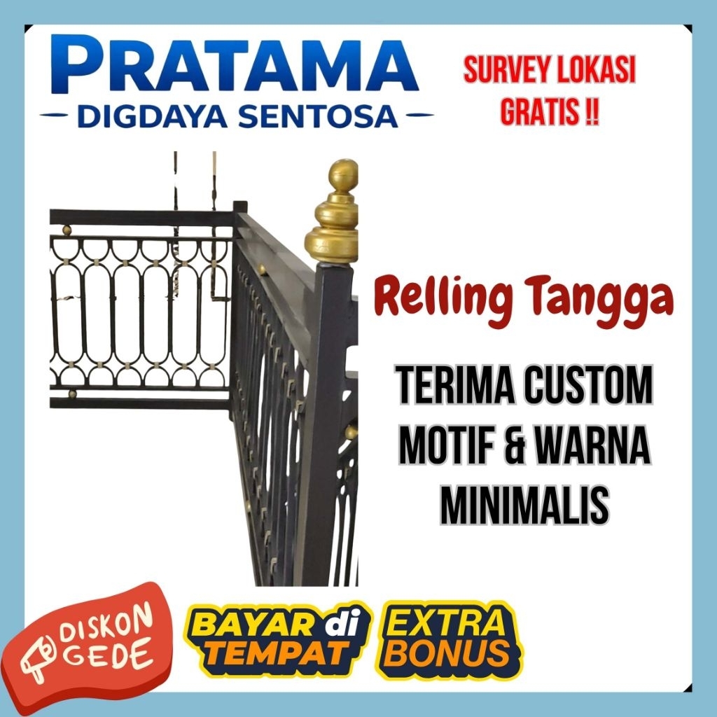 Railing Tangga Besi Tempa Klasik Gaya Minimalis Modern Custom