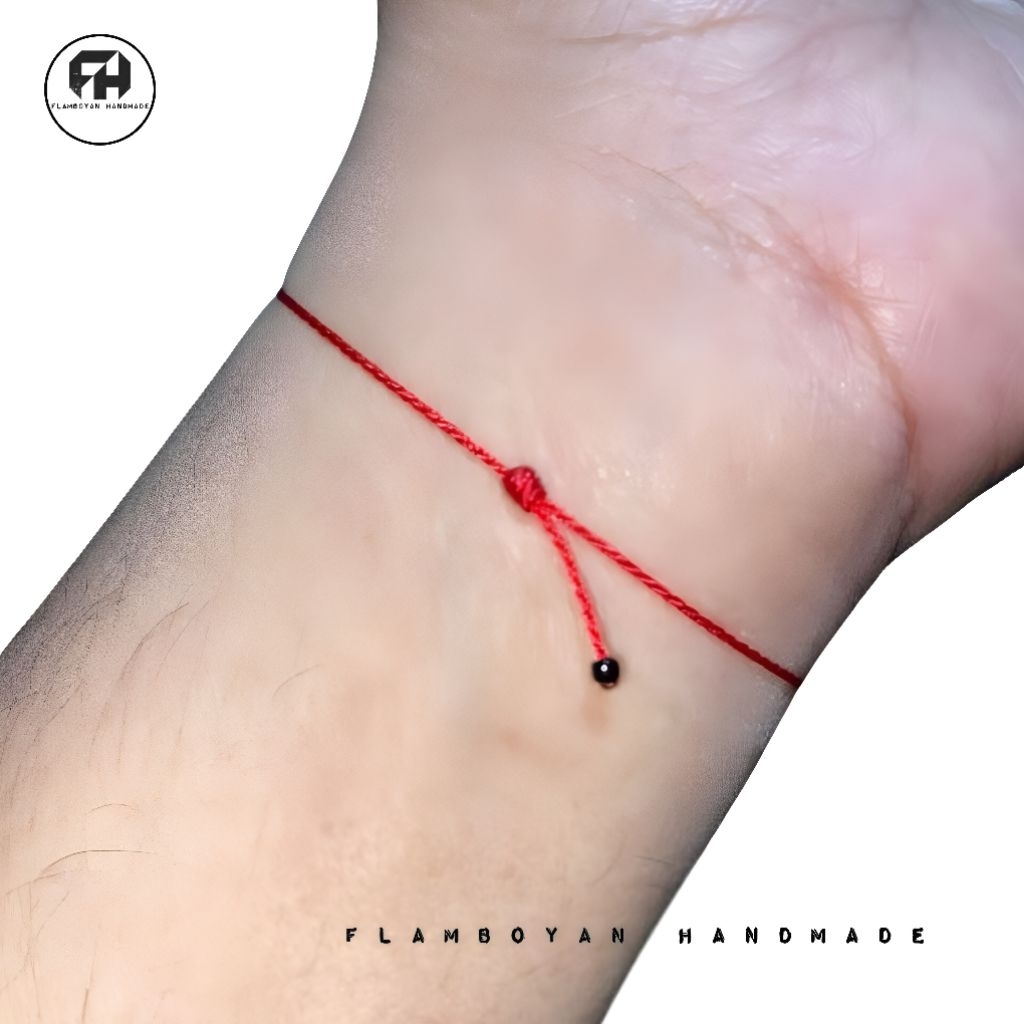 Gelang tali tipis redline single layer premium, gelang tali merah, gelang merah tipis, gelang khatsu