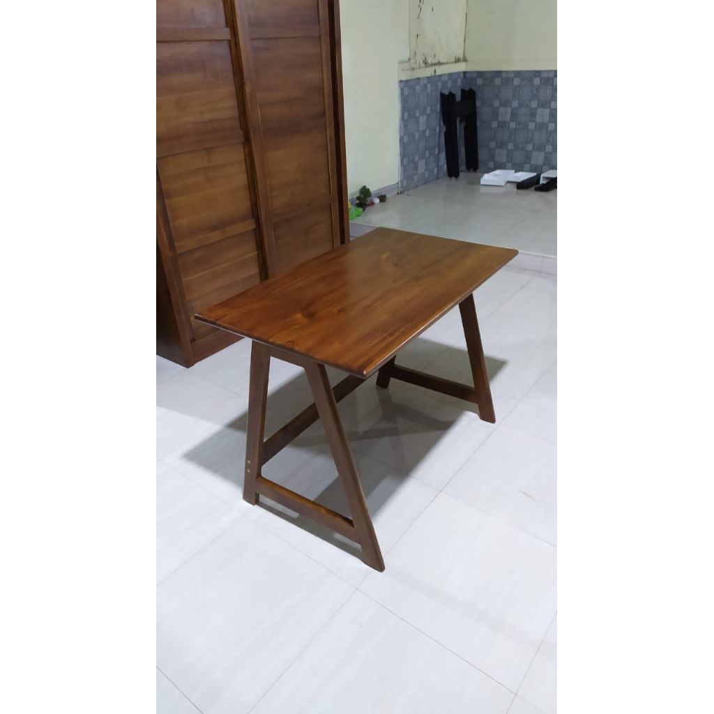 meja kerja kayu solid ukuran 100x60x73