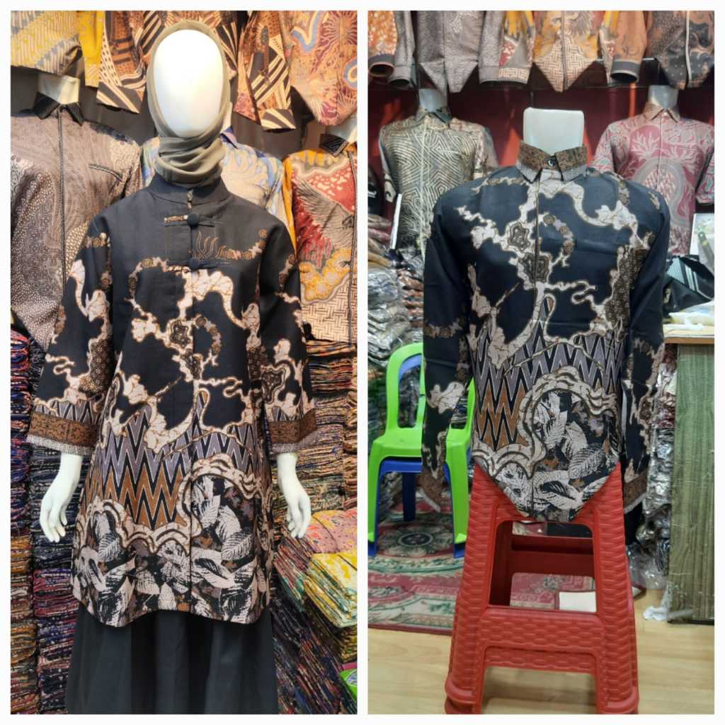 COUPLE Baju Batik Pria Wanita bahan Dobby PREMIUM