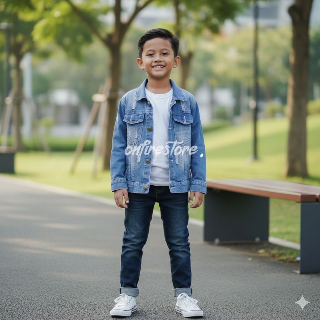 Jaket jeans anak perempuan murah/Jaket jeans anak cewek 8 tahun/Jaket jeans anak perempuan 7 tahun/J